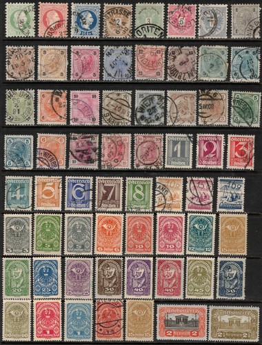 185 Austria, All Different, Mostly Used and Mint Hinged