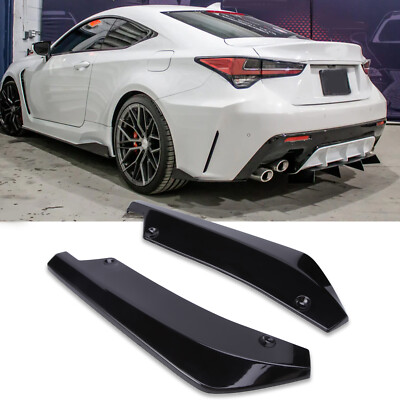 2x Rear Bumper Diffuser Lips Canard Splitters Gloss For Lexus CT200H IS300 IS250