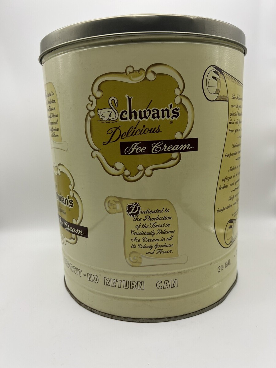 VINTAGE SCHWAN'S Ice Cream Tin 2 1/2 Gallon Cannister Marshall MN