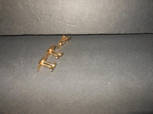 GORGEOUS 1968 SUMMER OLYMPICS RINGS MEXICO GOLD HICKOK CUFFLINKS & TIE BAR SET - Picture 5 of 7