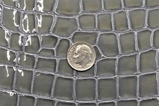 Gray Alligator Crocodile Gator Crock Print Patent Cow Hide Leather Skin pa4