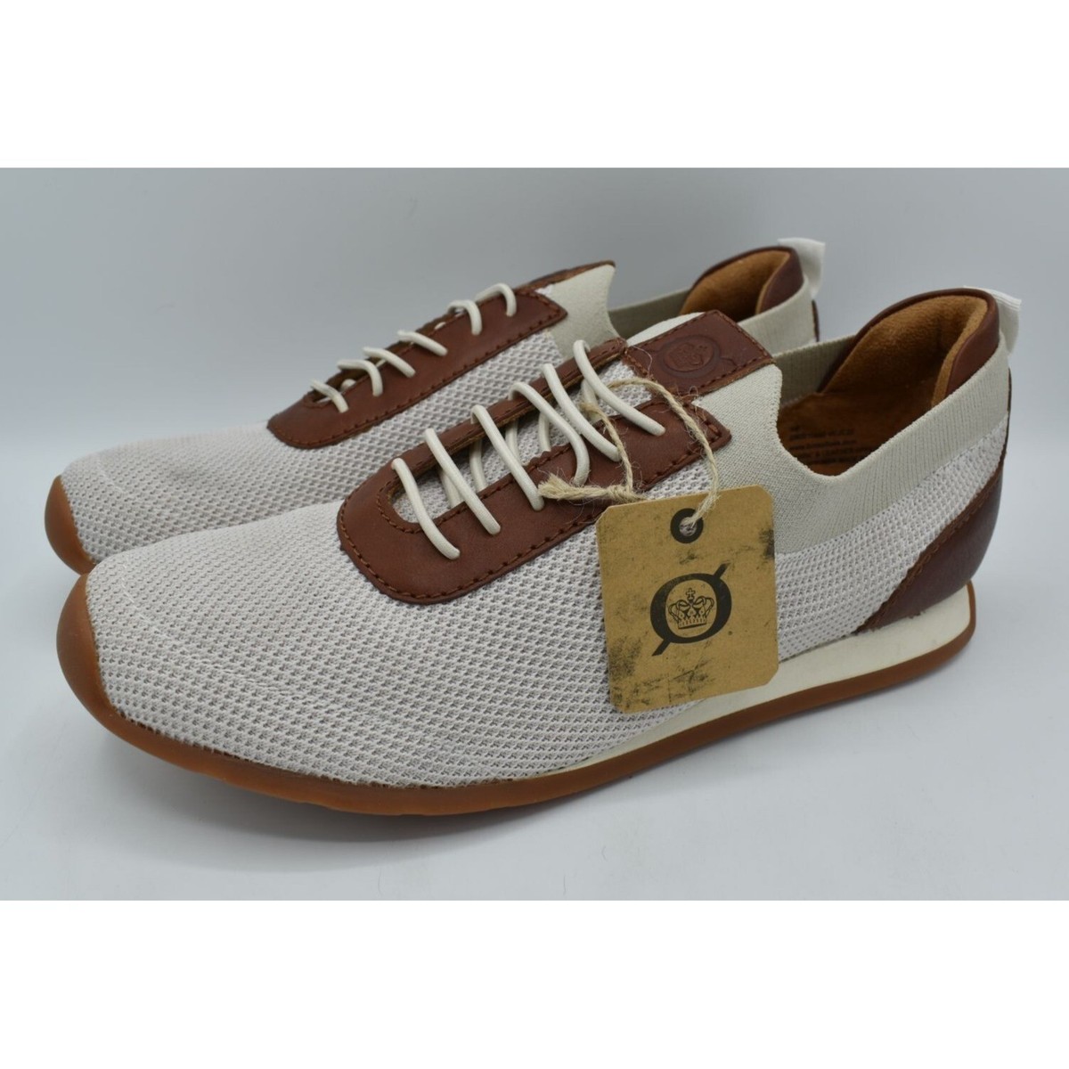 Born Mens Size 8 Barrett Leather Fabric Knit Combo Slip On  display picture 1