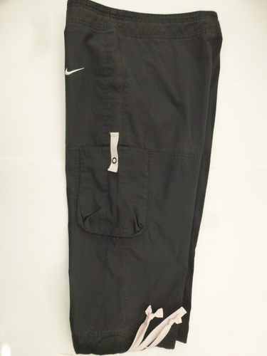 Nike Black Cargo Shorts Pockets Size XS 25" Length Waist Tie & Leg Ties - Picture 4 of 8