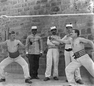 Algeria Foreign legionaires Distribute a duel with the floret 1921 Old Photo