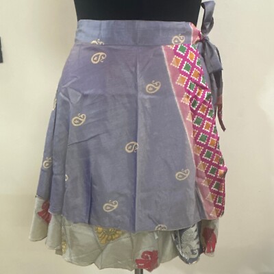 Art Silk Artistic Wrap Skirt Indian Bohemian Women Short