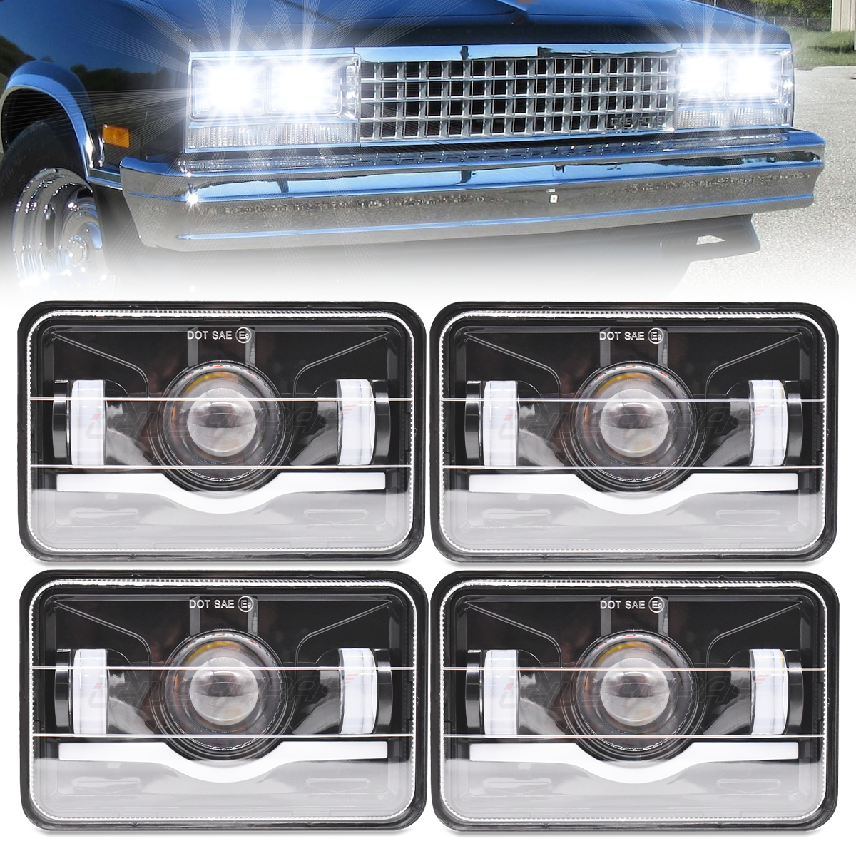 For 1982-1987 Chevrolet El Camino NEW 4PCS 4x6 LED