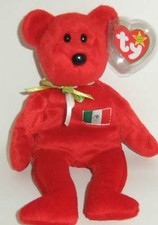 1999 OSITO BEAR TY BEANIE BABY WITH MEXICAN FLAG - NEW WITH TAG