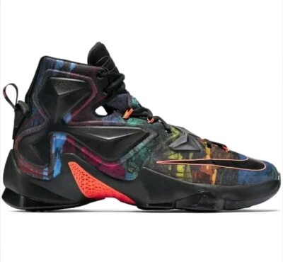 Nike LeBron 13  Akronite  Black/Orange 807219-008 Men s Size US13 EU47.5