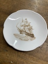 Vintage Spode China Pin / Butter Dish H.M.S Canopus Sail Ship