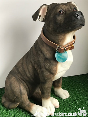 Xtra große 26cm Brown Staffy Staffordshire Bullterrier Leonardo Ornament Figur