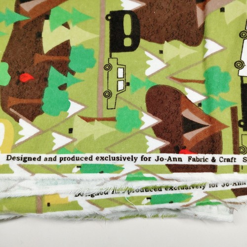 Flannel Joann's Fabric Cotton 2.66 Yards x 42" wide Camping Theme Outdoors - Picture 3 of 4