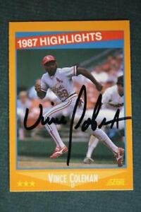 St.Louis Cardinals Vince Coleman autographed-signed 1988 Score highlights card! | eBay