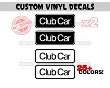 x2 Club Car Golf Cart Decals, Club Car Golf Cart Stickers, Pick Color!