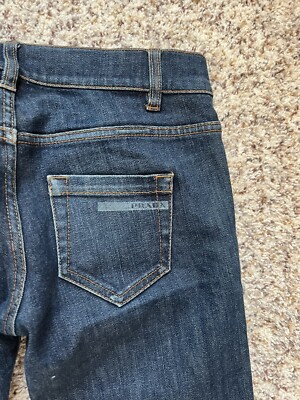 Prada Jeans Effects Blue Pants Straight Fit Size 24 Made In Prada Jeans Effects Blue Pants Straight Fit Size 24 Made In