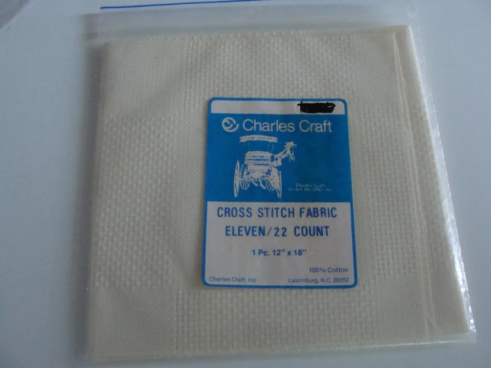 "Nueva tela de punto de cruz Charles Craft once/22 unidades de colección 12x18""" Foto 2 de 2