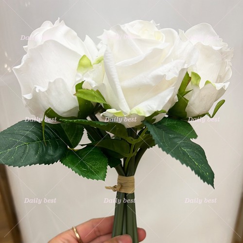 6 Heads Latex Real Touch Flowers Rose Artificial Flowers Bouquet Wedding Party - Picture 7 of 17
