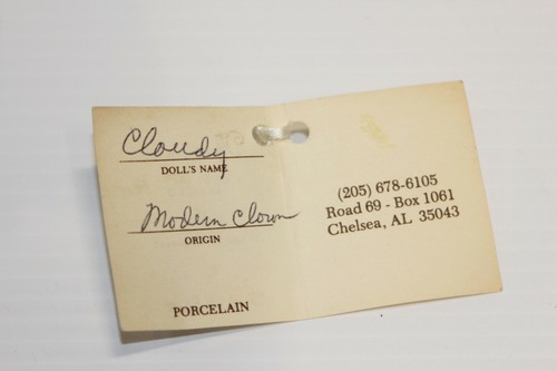 Marimac Dolls by Marie McNeill (Alabama) Handmade "Cloudy" Sad Female Clown 17" - Imagen 10 de 11