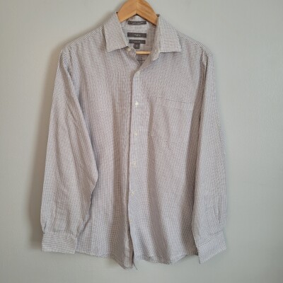 Apt 9 Men's Plaid Button Front Dress Casual Shirt Size Large 16 34/35