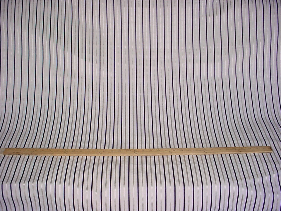 Ralph Lauren LCF67340F Jerome Stripe Navy Silver Silk Drapery Upholstery Fabric - Image 2 of 4