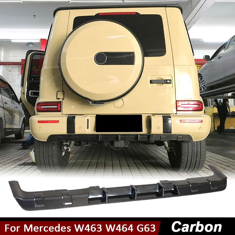 For Mercedes W463 W464 G63 2019UP REAL CARBON Rear Bumper Diffuser Lip Spoiler
