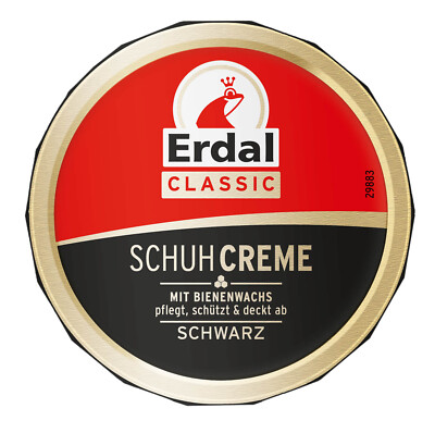 Erdal Classic Shoe Cream Dose Black Cares Protects & Refreshes The Color