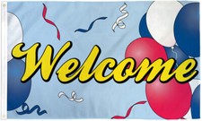 Welcome Flag 3x5ft Welcome Banner Sign We're Open Now Welcome Balloons Flag 100D
