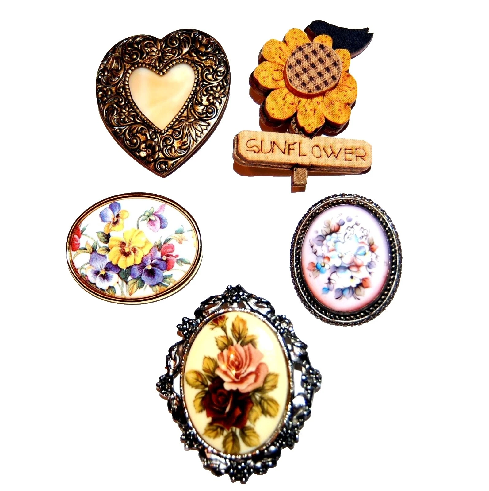 Wooden Brass Fashion Brooches & Pins