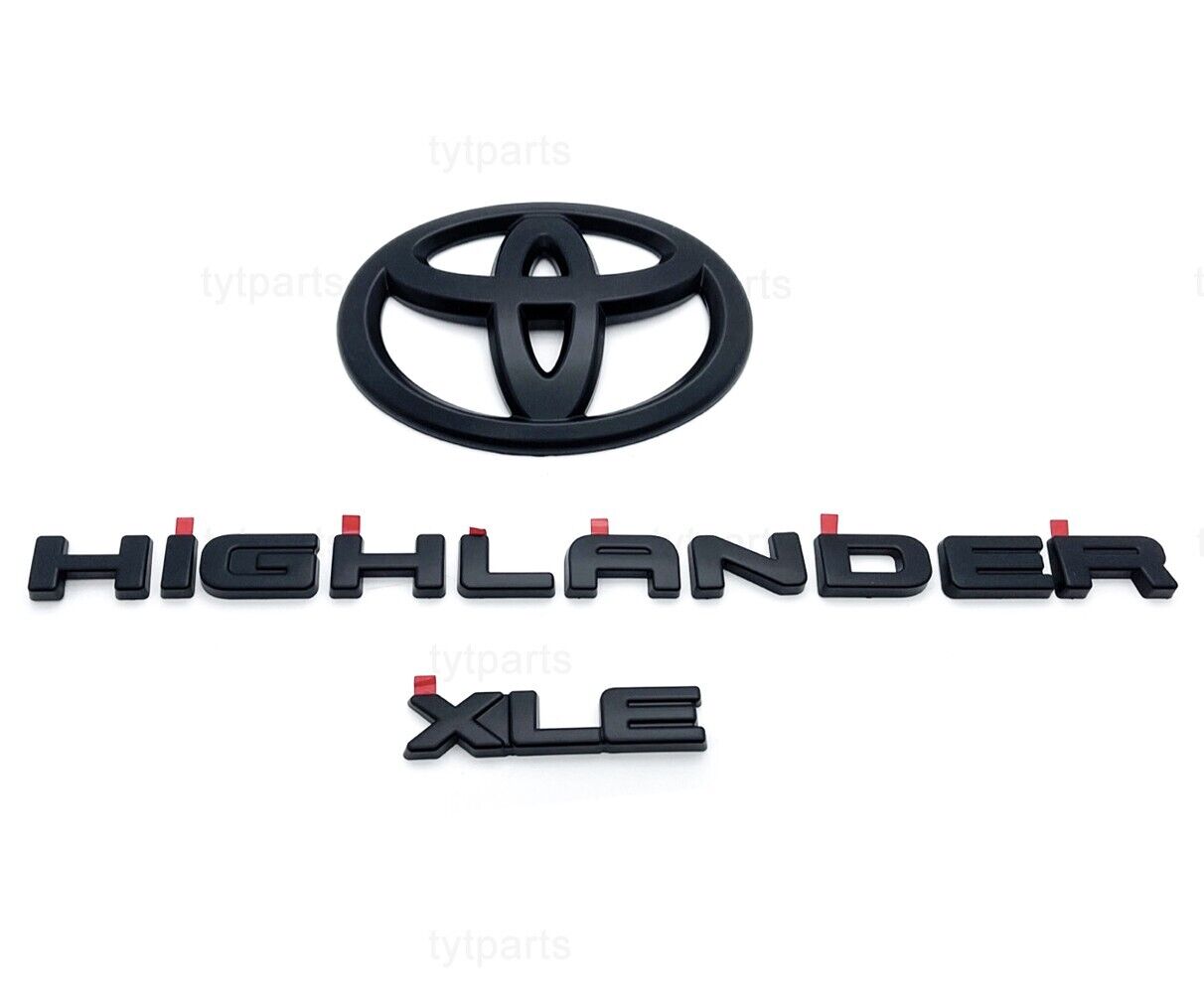 2020-2025 HIGHLANDER XLE MATTE BLACKOUT EMBLEM OVERLAY KIT PT948-48201-02