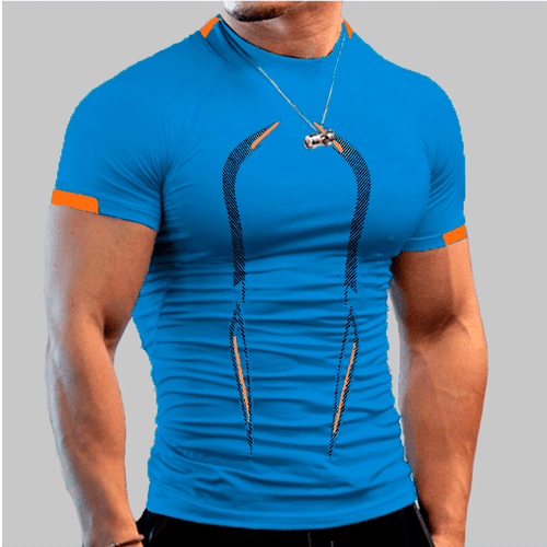 Men Fitness Sports Breathable Short Sleeve Quick Drying Short Sleeve T-Shirt - Picture 8 of 17
