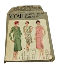 Vtg 1928 McCall Sewing Pattern 5290 Ladies/Miss Sz46 B46 H51 Flapper Alternative