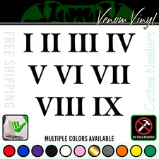 Roman Numerals Numbers Custom Vinyl Numbers Decal Car Truck Laptop tumbler clock
