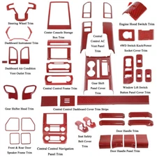 Red Carbon Fiber Interior Center Console Cover Trim Kit for Ford F150 2015-2020