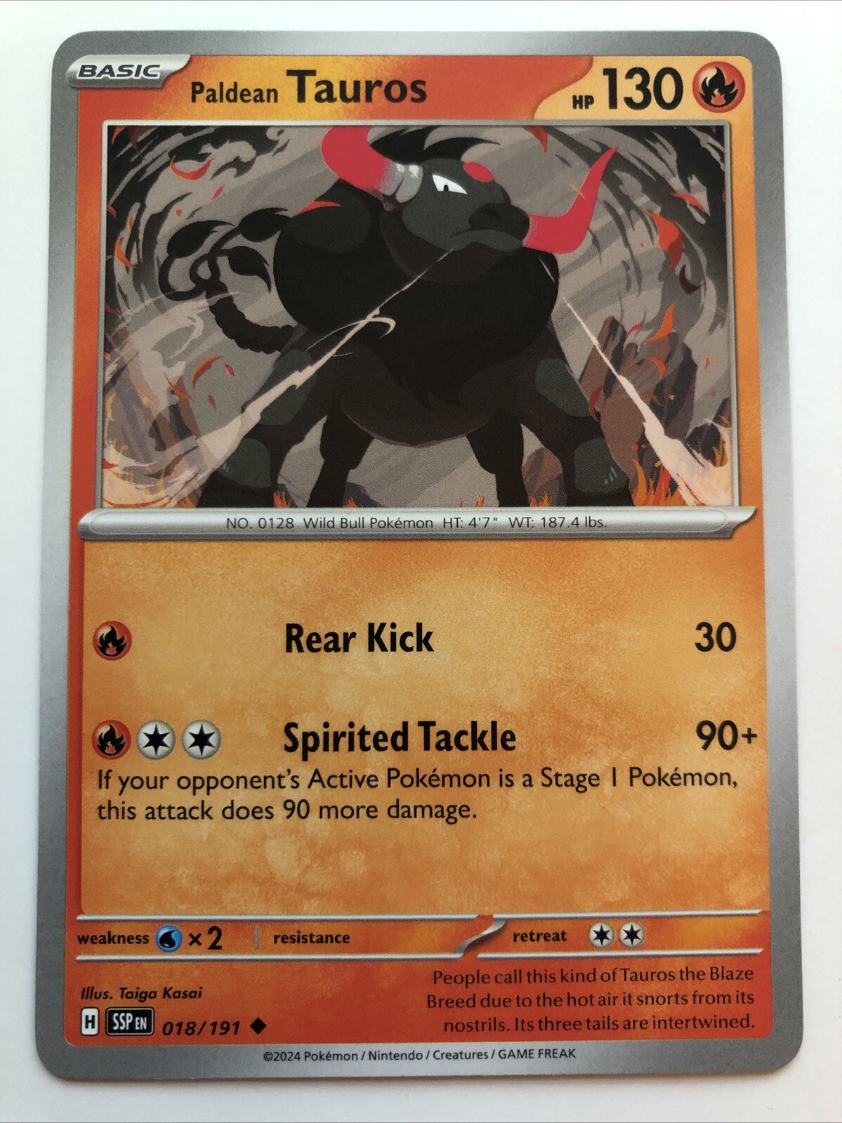 Pokémon TCG Surging Sparks Paldean Tauros 018/191 NM