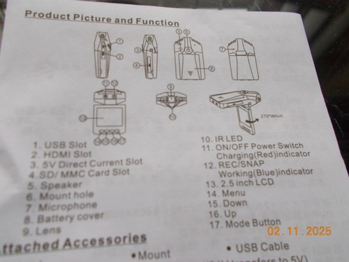 Road Guard HD DVR sin usar, tarjeta de 8 GB, montaje, cable de alimentación del encendedor, instrucciones - Imagen 6 de 8