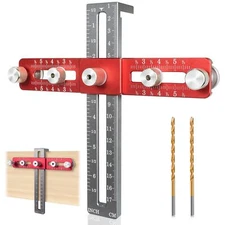 Cabinet Hardware Jig Adjustable Cabinet Handle Template Tool with Alignment H...