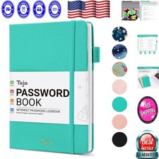 Elegant Alphabetical Password Keeper Book for Seniors - 134 Pages, Leather Cover