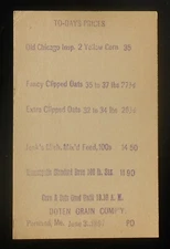 1897 To-Days Prices Corn Oats Feed Bran Doten Grain Company Portland ME PLC