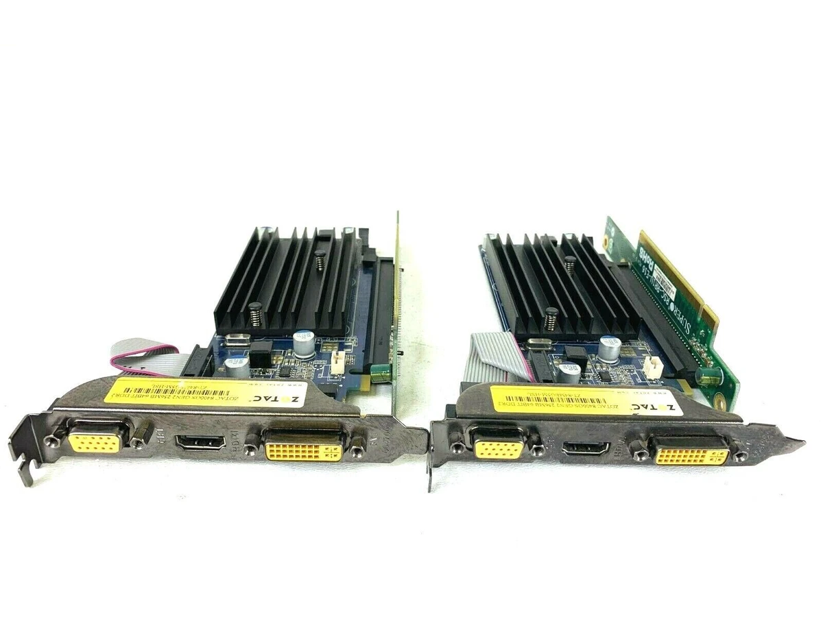 Lot of 2 Zotac NVIDIA GeForce 8400GS 256MB DDR2 with RISER CARD