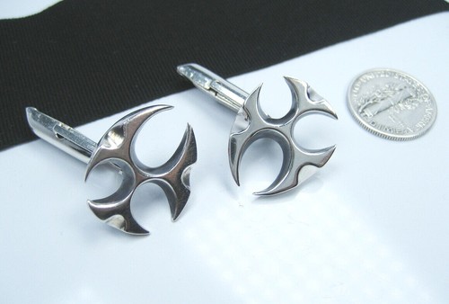 Vintage Retro MCM Authentic OLAF SKOOGFORS Sterling Silver Cufflinks Brutalism - Bild 9 von 12