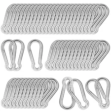 40 PCS 2.36'' Spring Snap Hook Carabiner, M6 1/4 Inch 40PCS-M6-Silver