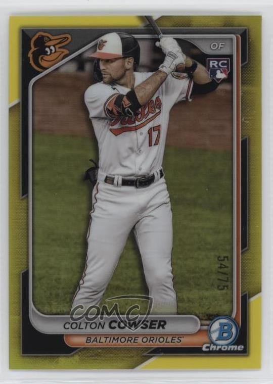 2024 Bowman Chrome Yellow Refractor 54/75 Colton Cowser #33 0j53