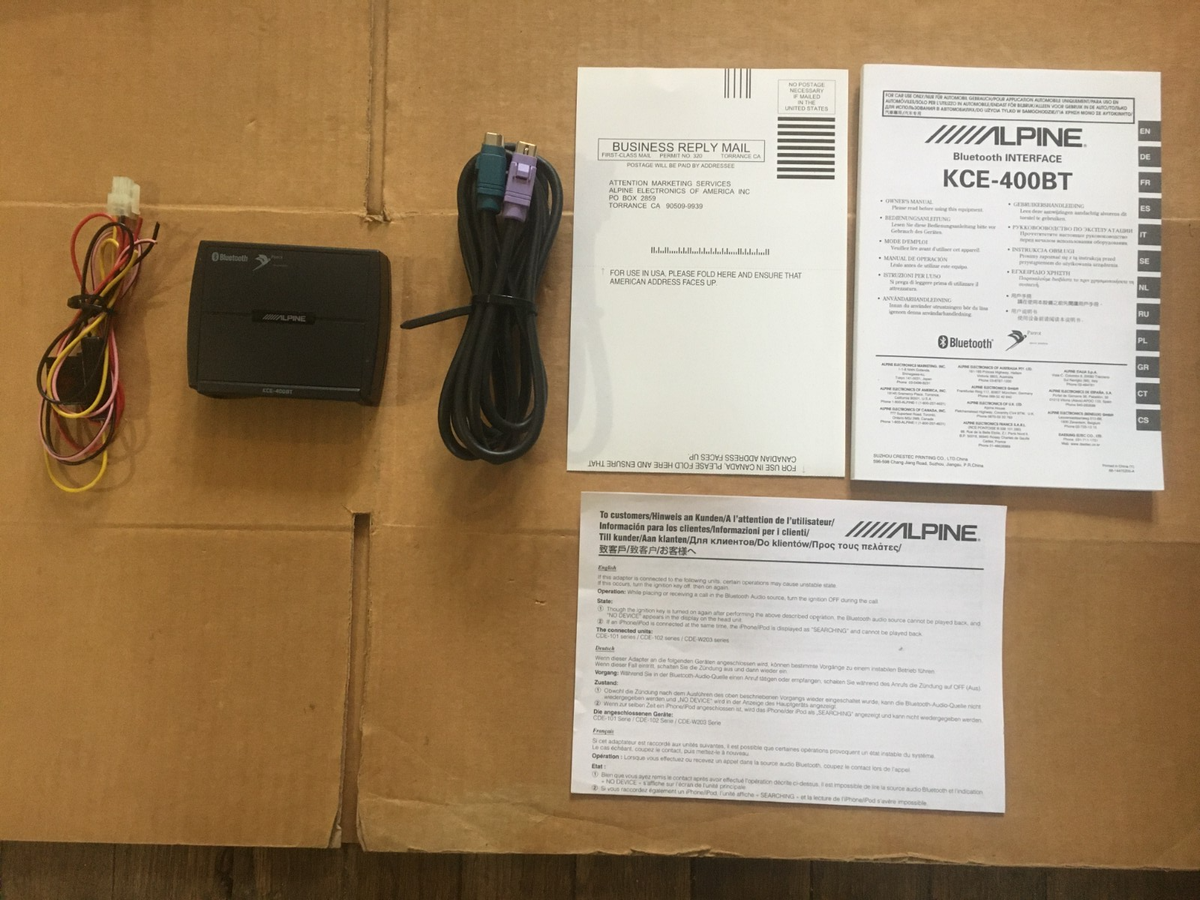 Alpine KCE-400BT Bluetooth Car Interface Module 
