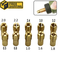 10pcs Brass Collet Chuck Set for Dremel Rotary Tools (0.5mm - 3.2mm) UK