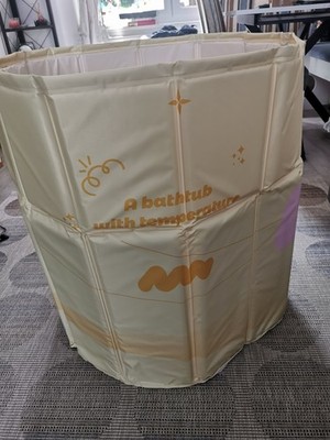 Faltbarer Badewannenfass 70 x 70 cm für Erwachsene und Kinder, Doppelablauf  