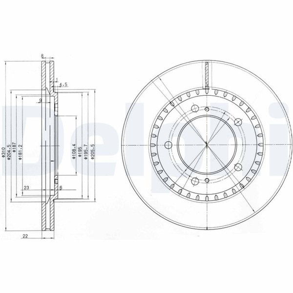 2X Bremsscheibe Delphi BG3821 FüR HT FT Vitara GT JT Suzuki 1 2 TE TD 4X4 SQ416-image
