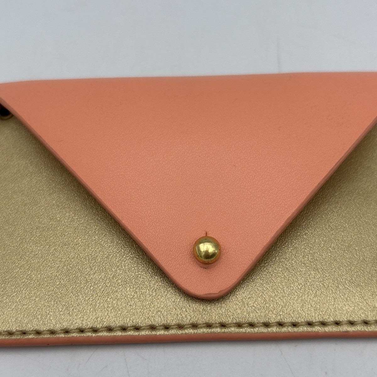 Minor History Small Card ID Wallet Postscript Wristlet Gold & Peach View 2