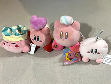 X4 Small Kirby Plush Sleeping Junior Plush Toy: 5.9" Heart- Marshmellow- Ball