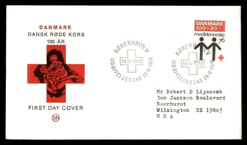Mayfairstamps Denmark FDC 1976 Red Cross Med Menneske First Day Cover aax_55913