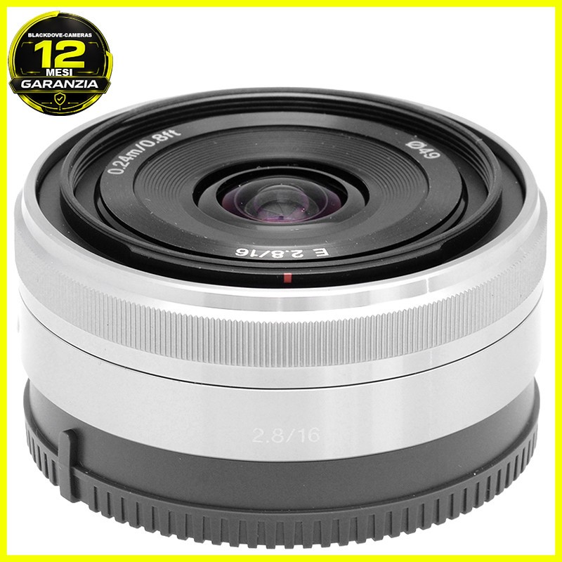 Sony E 16mm f/2.8 Silver Obiettivo Grandangolare argento per Mirrorless APS‑C