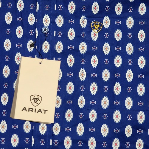 Chemise Ariat neuve homme grande équipe Dax brodée bouton géométrique western classique - Photo 3/14